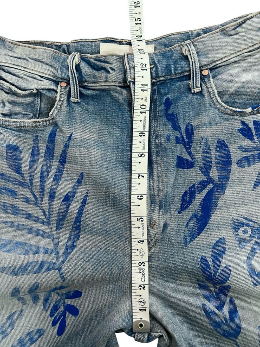 Mother The Lasso Sneak Pressed Leaves Jeans – Wide Leg | Statement Denim - Picture 10 of 15